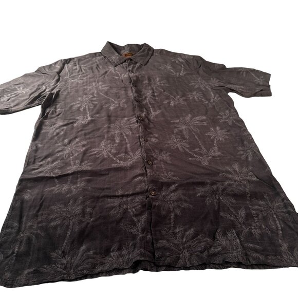 Foundry Supply Co Hawaiian Button Up Tall Shirt Mens Palm Trees Rayon Top - Picture 1 of 13